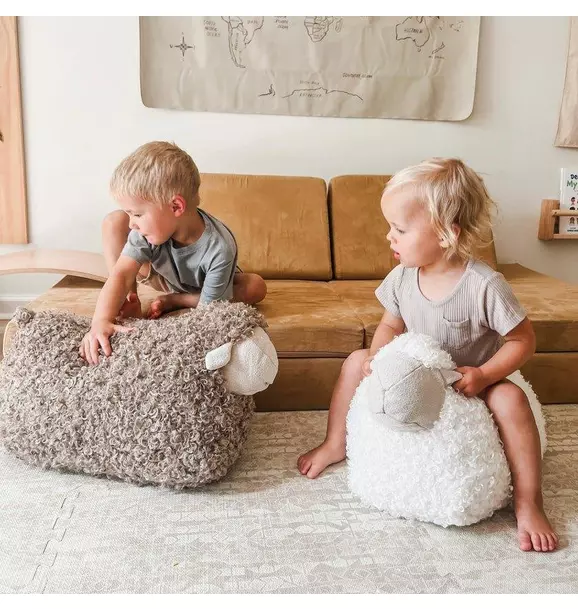 Baa Baa Sheep Taupe Pouf