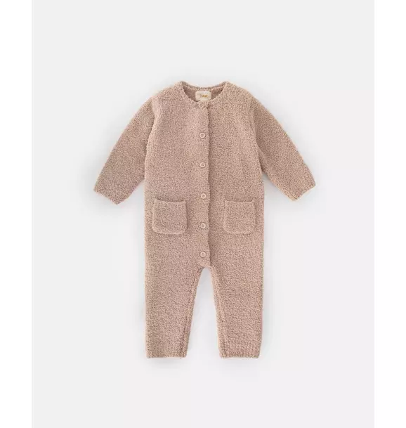 Long Sleeve Jumpsuit Fuzzy - Pecan