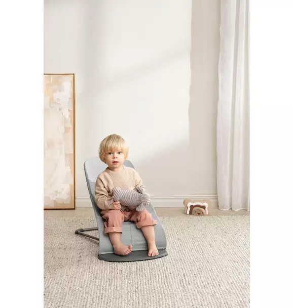 Baby Bouncer Bliss: Woven | Light Gray Melange