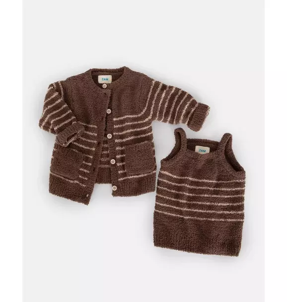 Camisole & Cardigan Set Fuzzy - Choco/Pecan