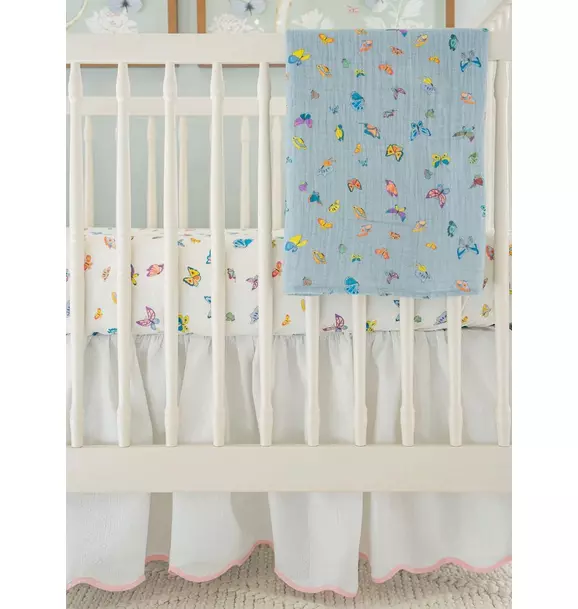 Blue Madame Butterfly Shawl Blanket
