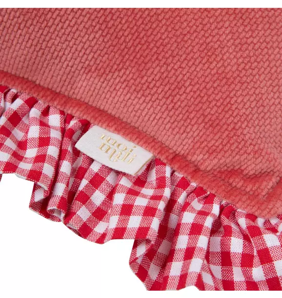 "Red" Heart Pillow with Checkered Frill