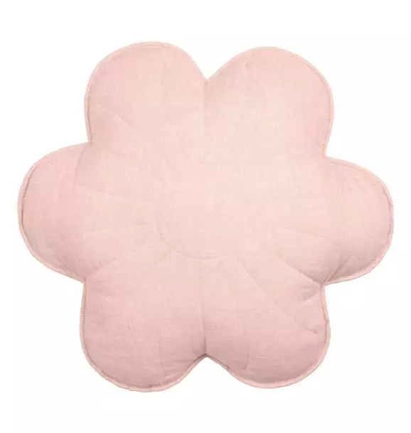 Linen "Light Pink Lily" Flower Pillow