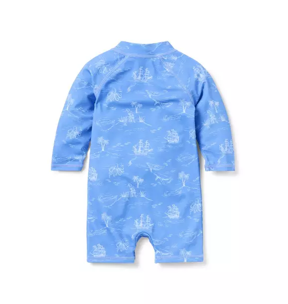 Baby Recycled Nautical Toile Rash Guard Swimsuit