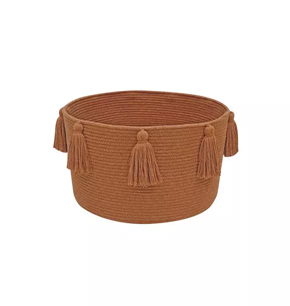 Basket New Tassels Chestnut