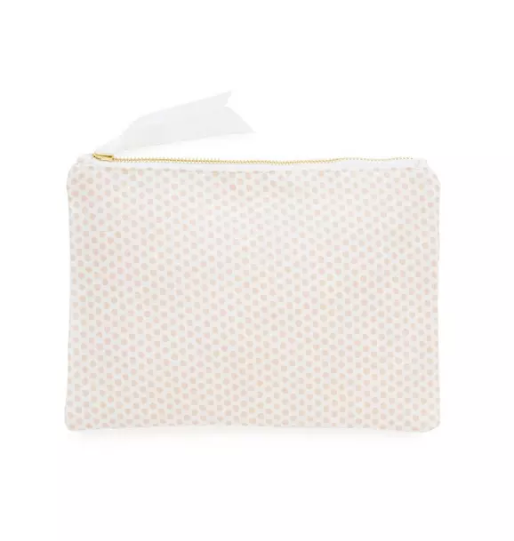 Signature Pouch, Pink Painted Dot