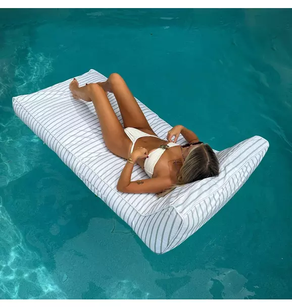 Luxe Lie-On Lounger: La Palma Sage Stripe