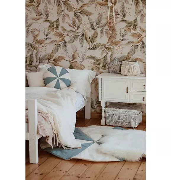 “Blue Circus” Round Patchwork Pillow