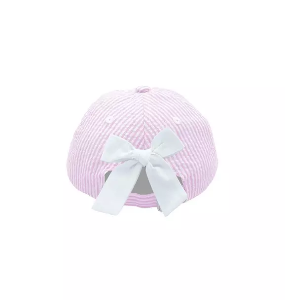 Football Seersucker Bow Baseball Hat