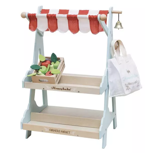 Wooden Market Stall & Fruit Play Food Crate