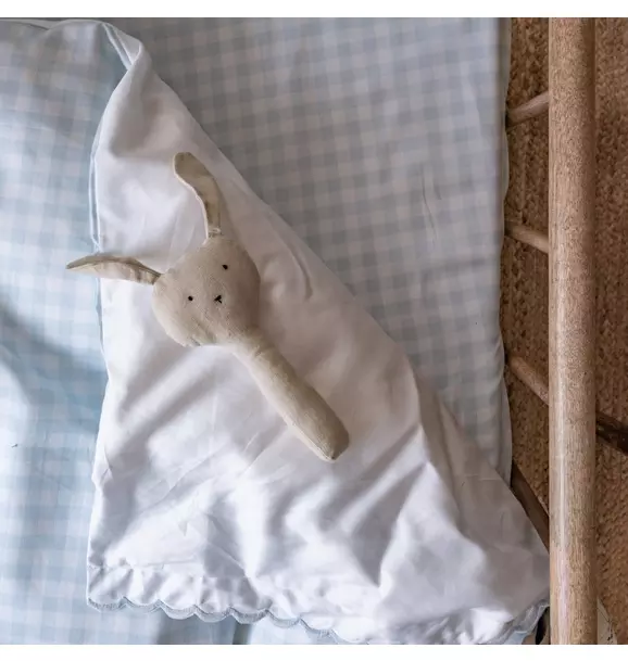 Picnic Gingham Crib Sheet - Blue