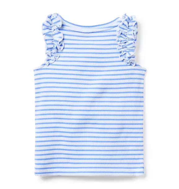 Striped Ruffle Sleeve Top