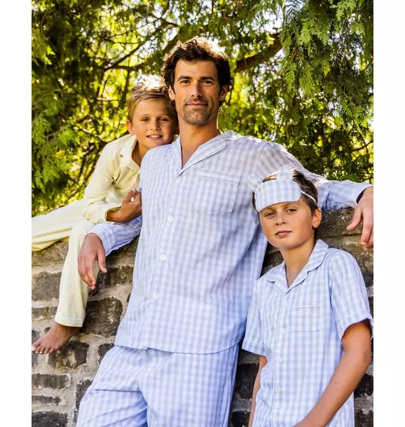 Light Blue Gingham Short Set