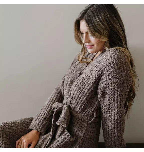 Waffle Knit Robe in Chestnut