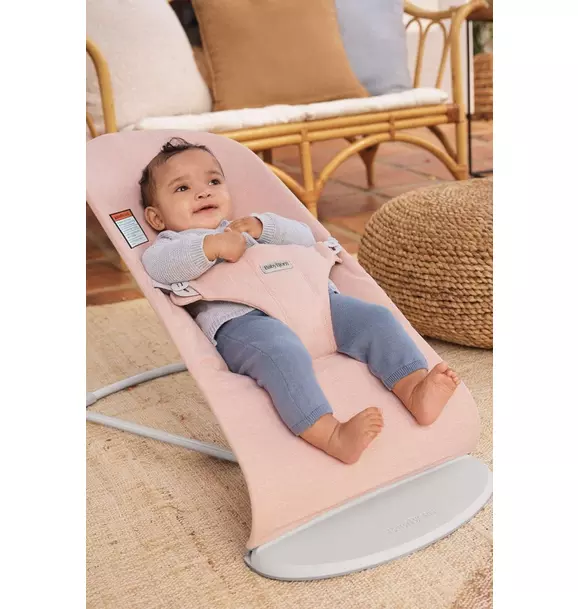 Baby Bouncer Bliss: Woven | Light Pink Melange