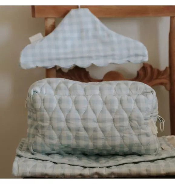Toiletry Pouch - Blue Gingham