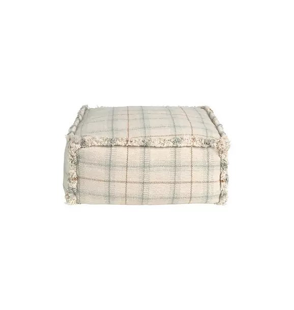 Handloom Pouf Blue Sage