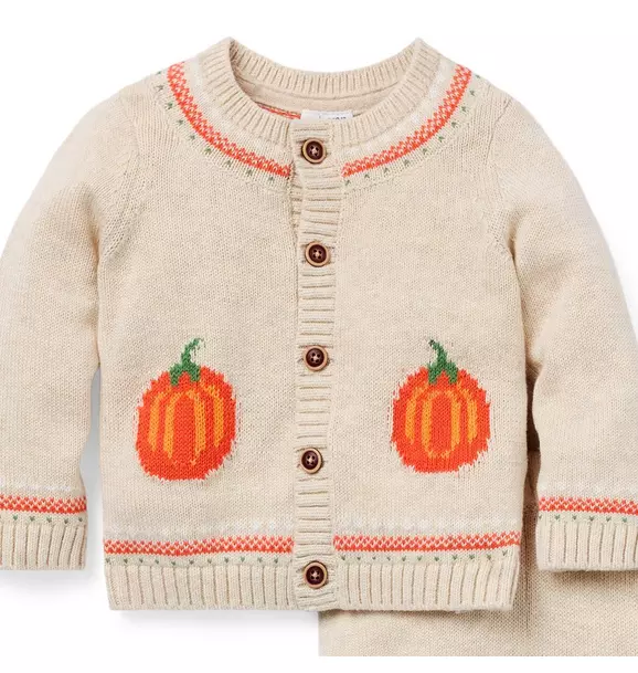 Baby Pumpkin Matching Sweater Set