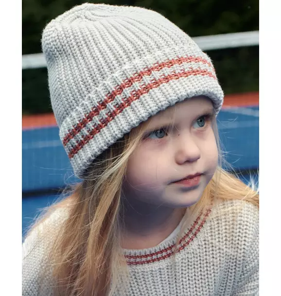 Beanie Tennis Chunky - Ecru/Terracotta