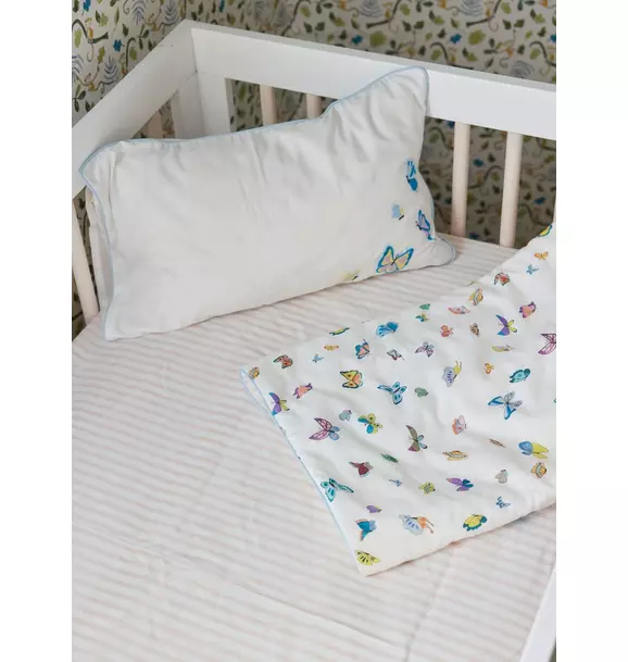 Pink & White Striped Crib Sheet