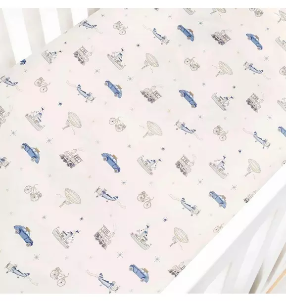Transit Treasures Crib Sheet - Blue