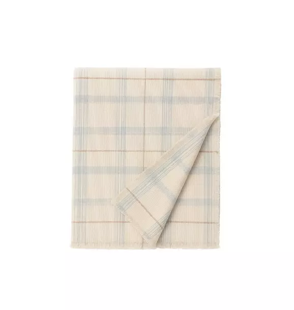 Handloom Kid Bed Throw Tartan Blue Sage