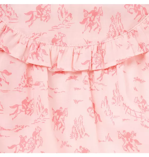 Baby Western Toile Ruffle Romper