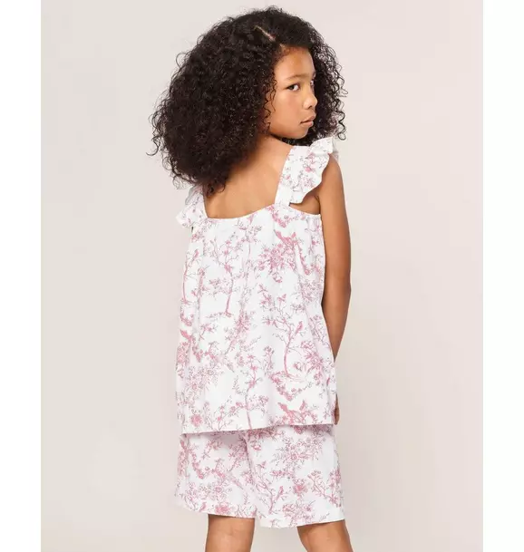 Girl's Twill Clara Short Set in Pink Timeless Toile