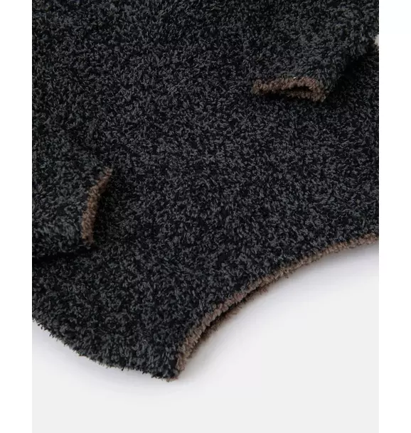 Boxy Sweater Fuzzy - Black Melange