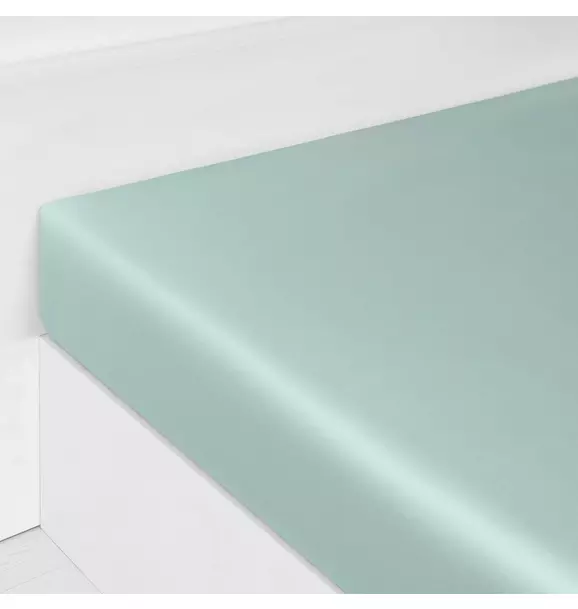 Solid Fitted Twin Sheet - Aqua