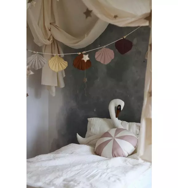 “Powder Pink Circus” Round Patchwork Pillow