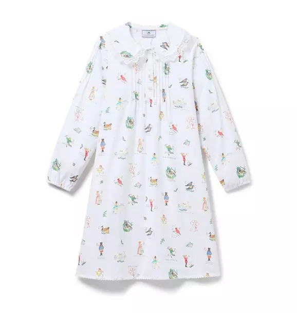 Girl's Twill Lola Nightgown in 12 Days of Christmas