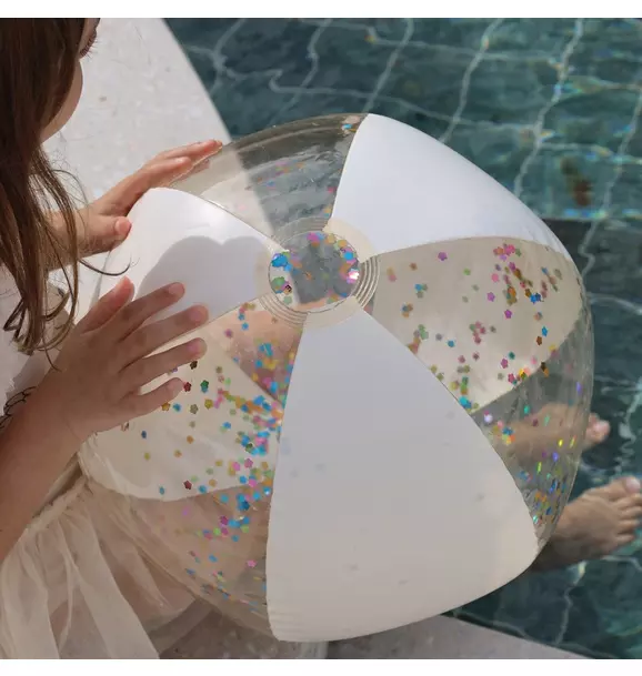 Inflatable Beach Ball: Cotton Candy Glitter