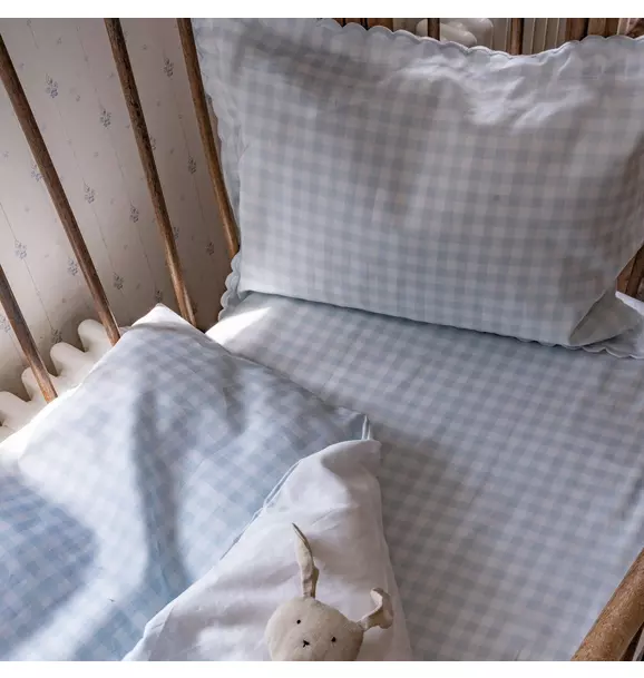 Picnic Gingham Toddler Duvet Set - Blue