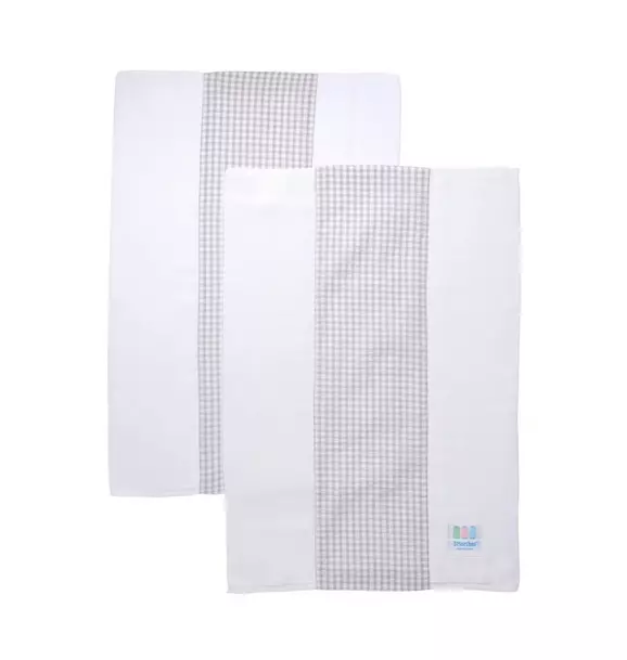 Big Check Set of Two Burp Cloths