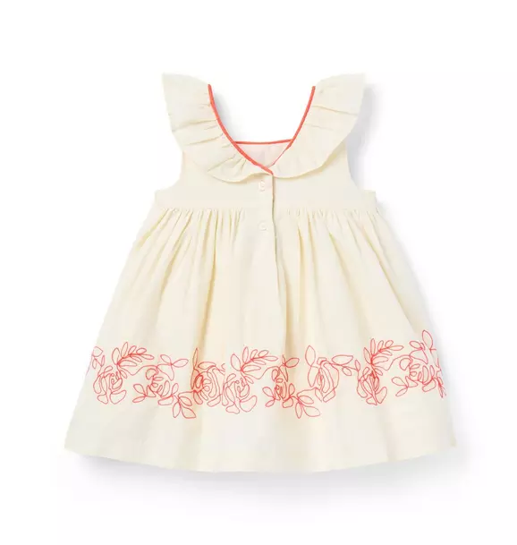 Baby Embroidered Floral Border Dress