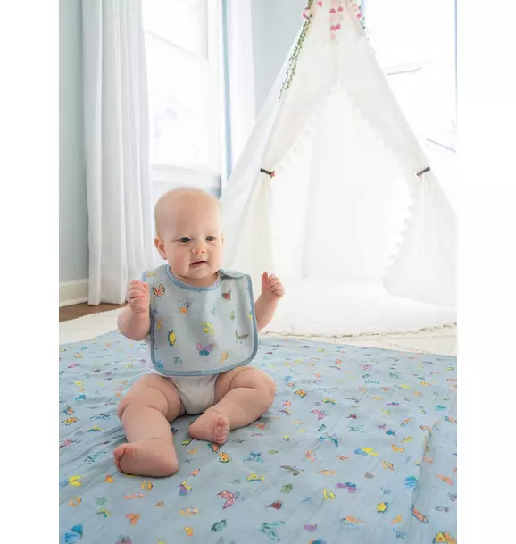 Blue Madame Butterfly Bib