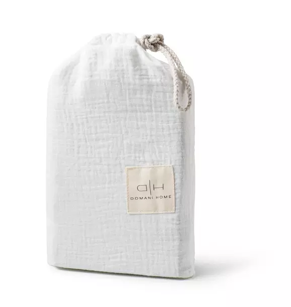 Gauze 3 Piece White Crib Set in Pouch