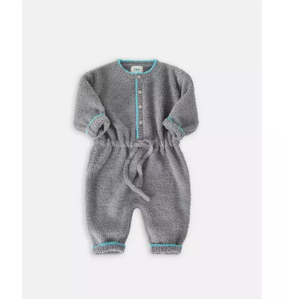 Boxy Longsleeve Jumpsuit Fuzzy - Gris