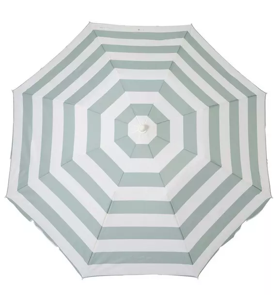 Compact Beach Umbrella: La Palma Sage Stripe