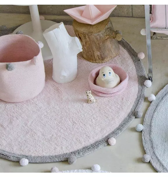 Washable Rug Bubbly Soft Pink - Grey