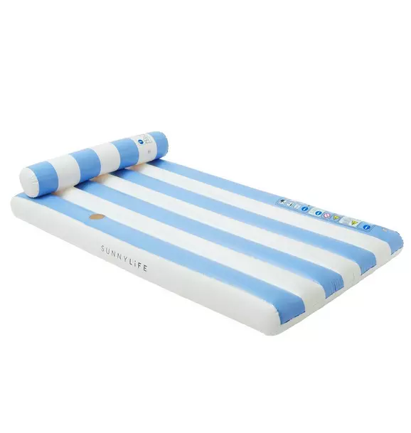 Luxe Lilo Pool Float: Blue Stripe
