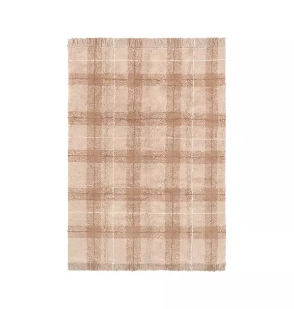 Washable Rug Tartan Rose