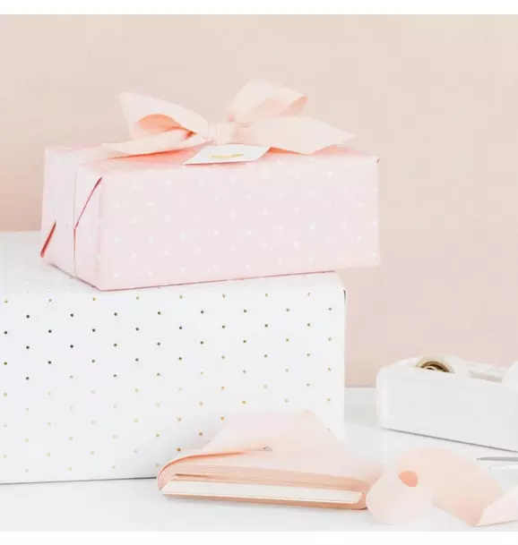 Gold Swiss Dot Wrap Roll