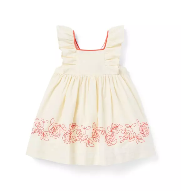 Baby Embroidered Floral Border Dress