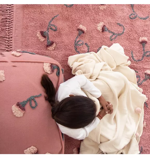 Pouf English Garden Ash Rose