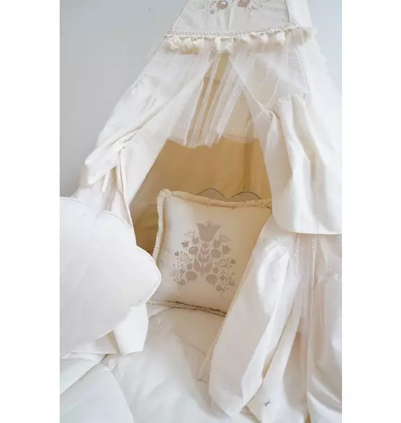 “Boho” Teepee Tent with Frills and Embroidery