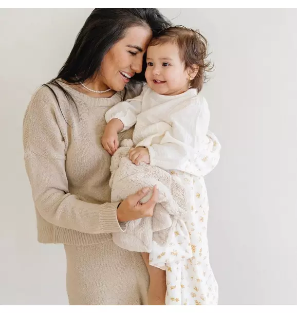 Minky Stretch Receiving Blanket in Floral