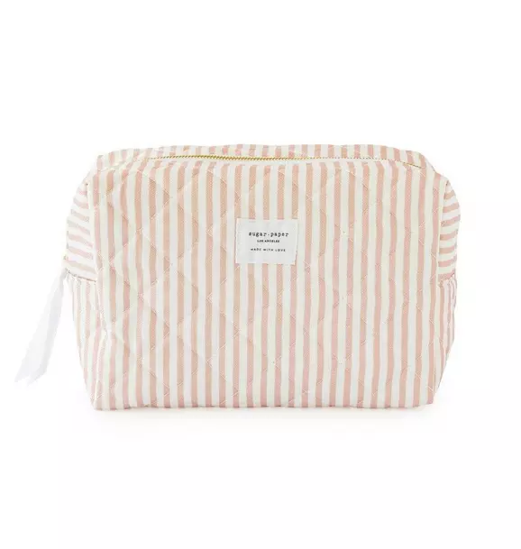 Rose Stripe Large Cosmetic Pouch