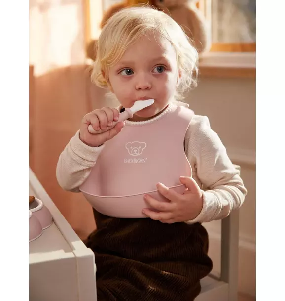 Baby Bib 2-Pack, Gray / Pink